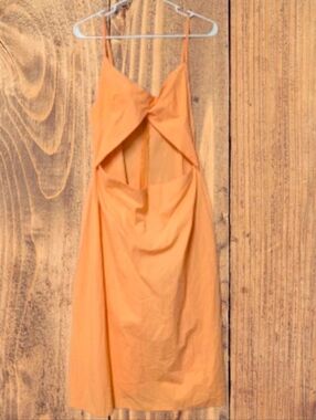 Cupshe Bright Orange Dress with Twist Cutout